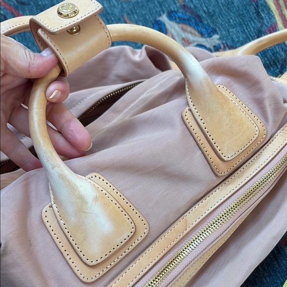 Caraa Blush Pink & Tan Nylon Backpack